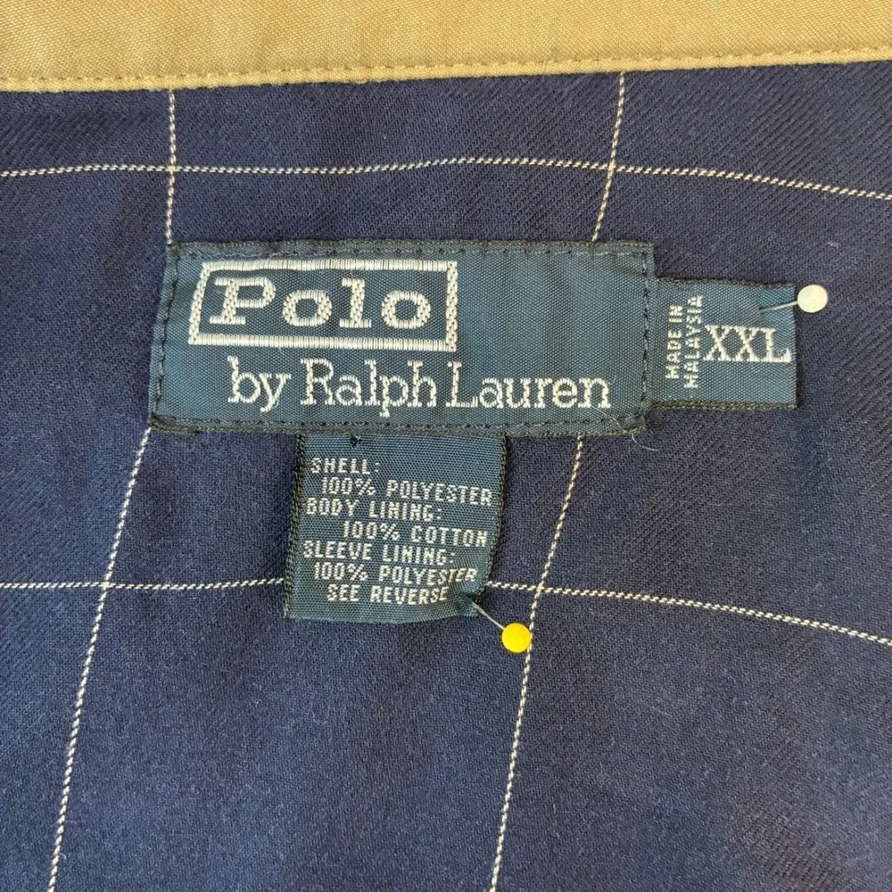 Polo Ralph Lauren Harrington Jacket Men XXL‎ Tan Beige Full Zip Windbreaker Pony